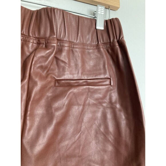 New INC Faux Leather Jogger Pants MEDIUM Cognac Brown Urban Boho - Picture 10 of 13